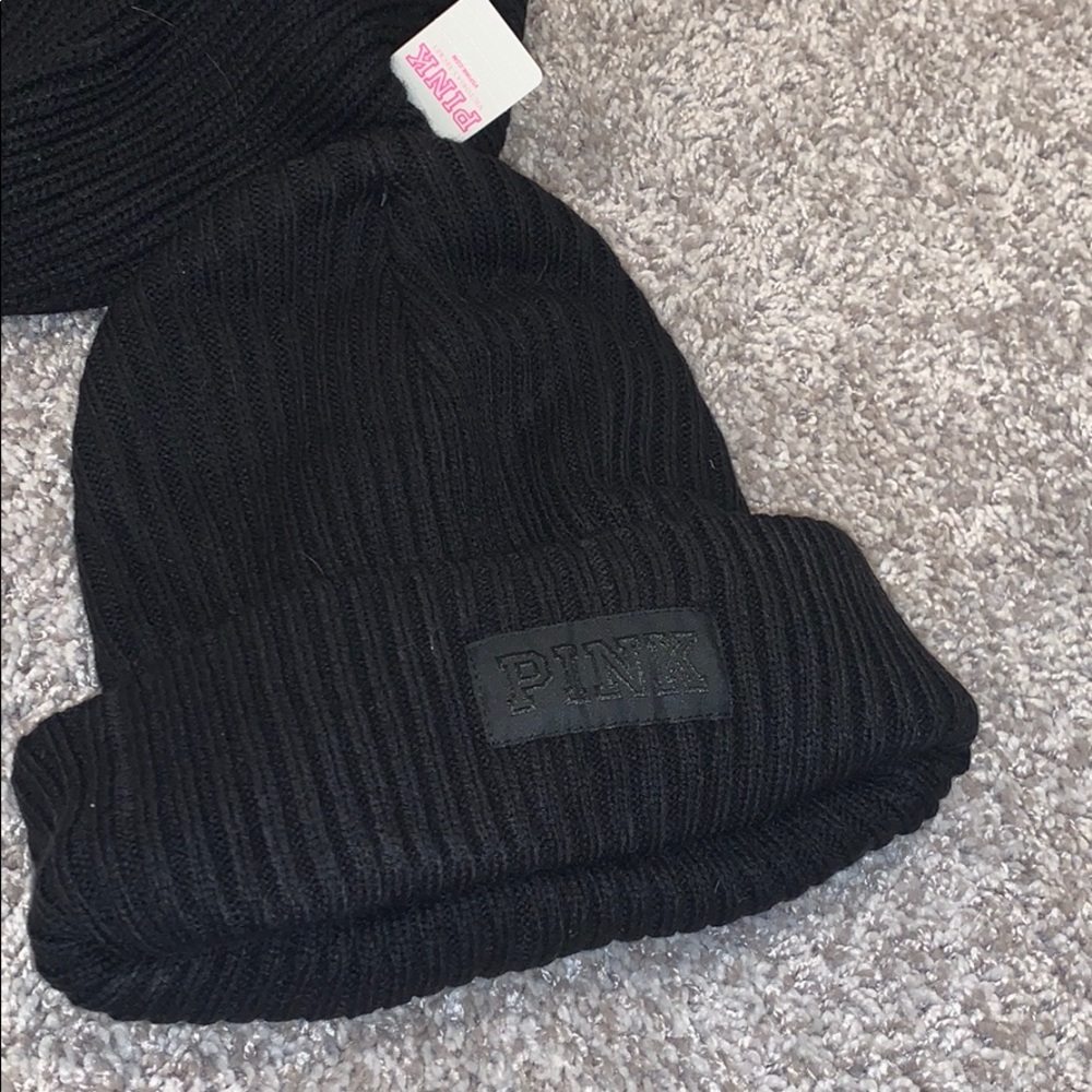 PINK beanie and scarf